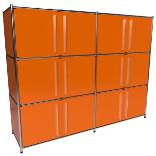 Highboard mit 12 Türen, orange