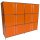 Highboard mit 12 Türen, orange