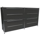 Sideboard 160x80 mit 4 Doppelschubladen, schwarzgrau