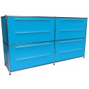 Sideboard 160x80 mit 4 Doppelschubladen, blau