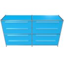 Sideboard 160x80 mit 4 Doppelschubladen, blau