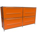 Sideboard 160x80 mit 4 Doppelschubladen, orange