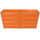 Sideboard 160x80 mit 4 Doppelschubladen, orange