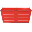 Sideboard 160x80 mit 4 Doppelschubladen, rot