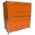 Sideboard 80x80 mit Doppelschubladen, orange