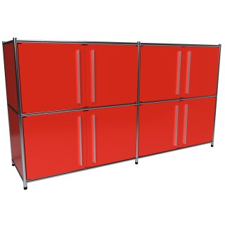 Sideboard 160x80 mit 8 Türen, rot