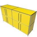 Sideboard 160x80 mit 8 Türen, gelb