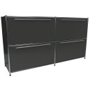 Sideboard 160x80 mit Klapptüren, grau