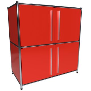 Sideboard 80x80 mit 4 Türen, rot