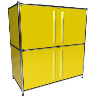 Sideboard 80x80 mit 4 Türen, gelb