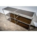 Sideboard aus Metall und Glas in Holzoptik Makassar