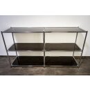 Sideboard aus Metall und Glas in Holzoptik Makassar